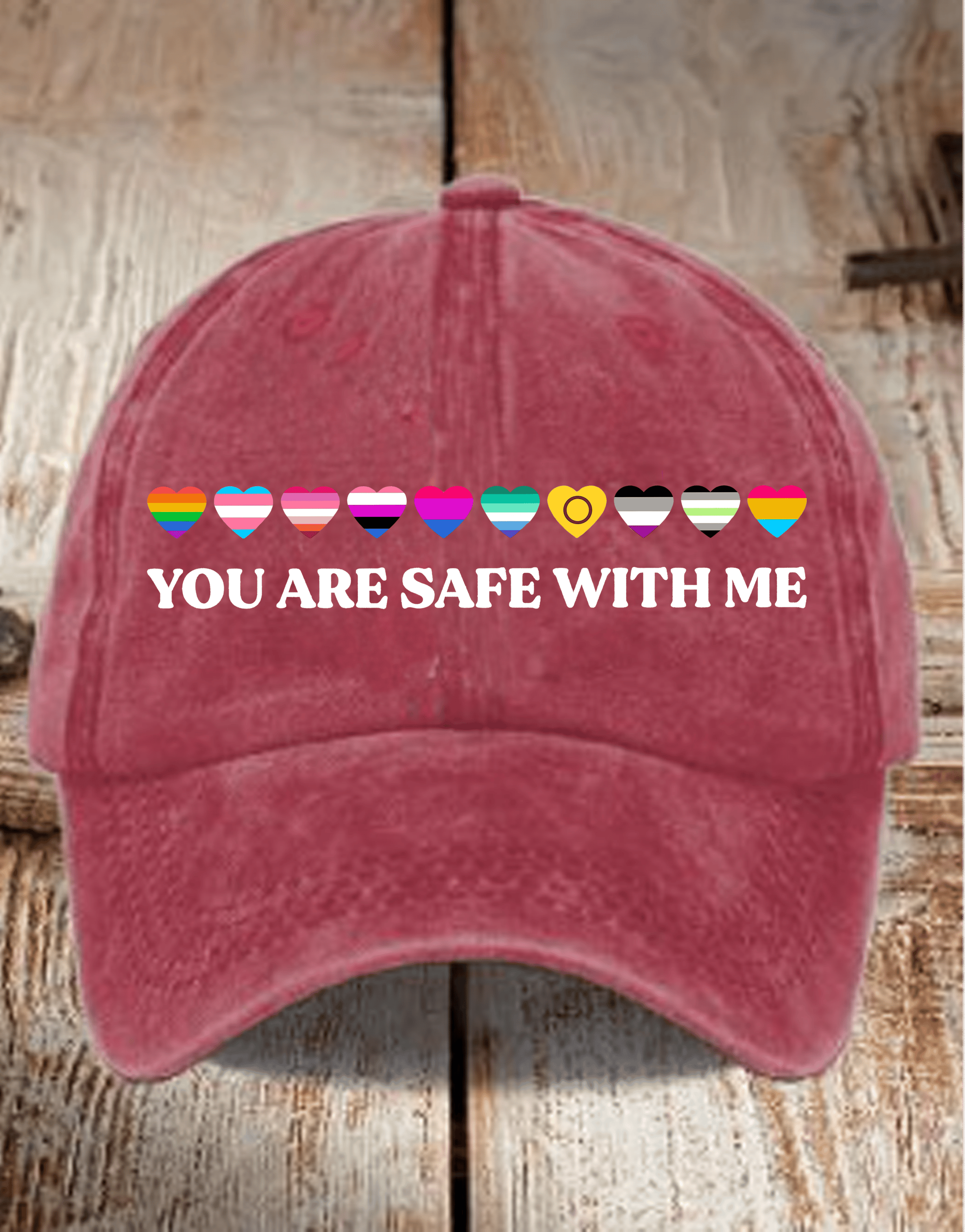 Unisex  YOU ARE SAFE WITH ME Print  Cap