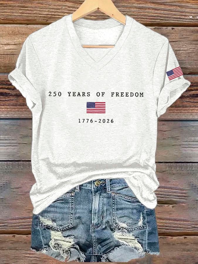 Women's America Flag Print T-shirt