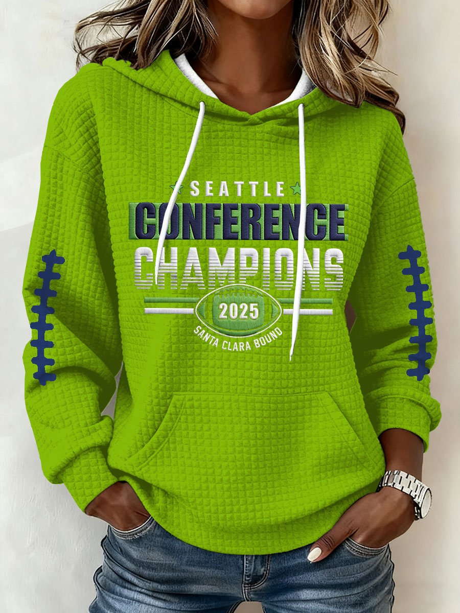 Women's Football Print Hoodie Sweatshirt