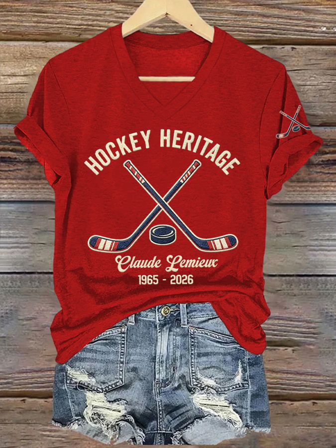 Women's Hockey Heritage Print Casual T-shirt