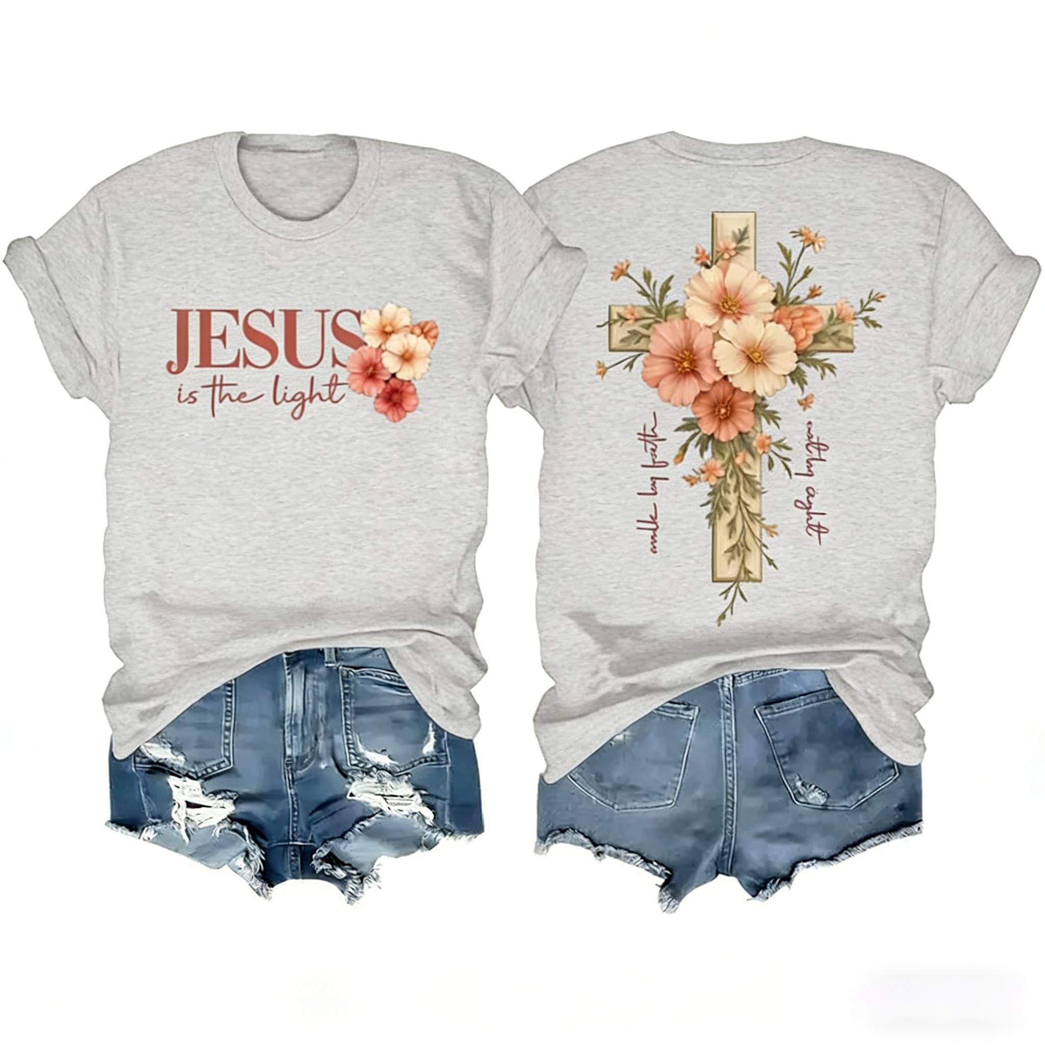 Women Faith Cross Christian Shirts
