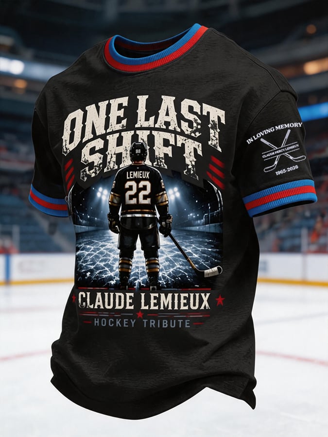Men's Hockey Heritage Print Round Neck T-shirt