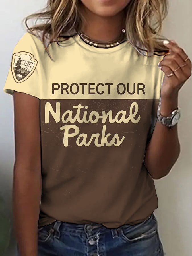 Women's Fashion Casual National Park Protection T-Shirt