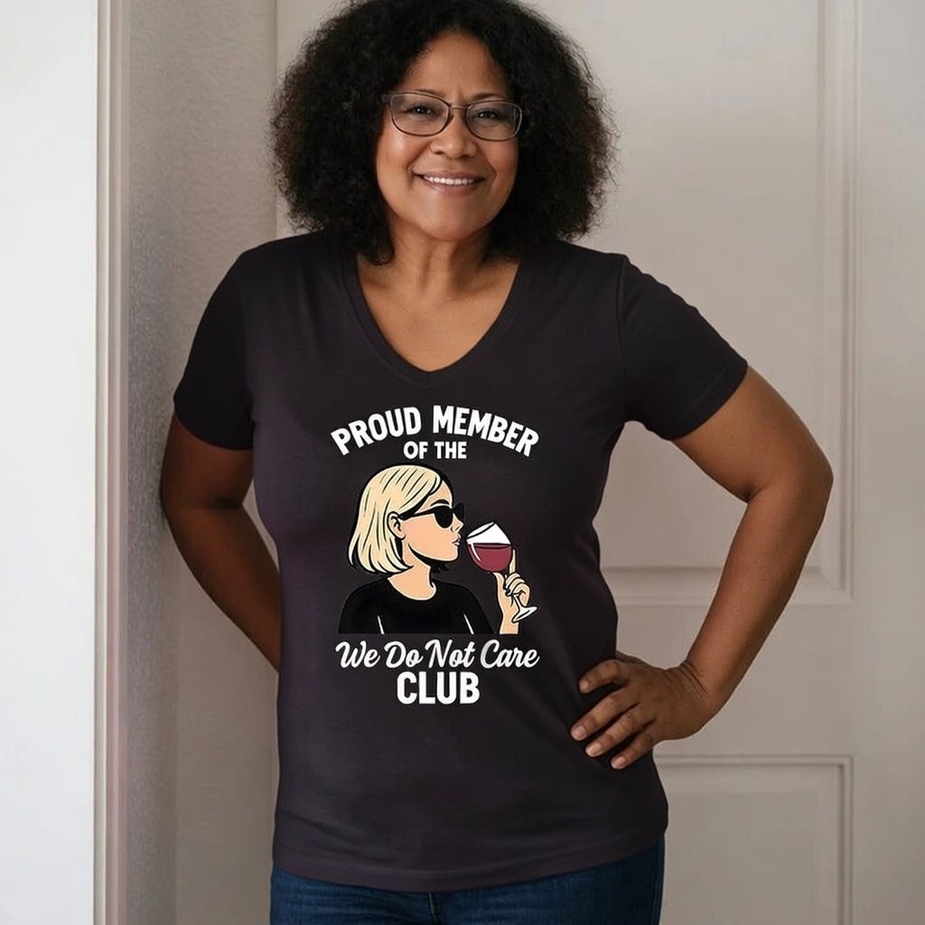 V-Neck Retro Funny Proud Member Of  We Do Not Care Menopause Perimenopause Print T-Shirt