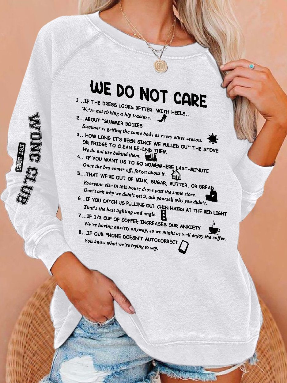 Funny WDNC Club Menopause Perimenopause Print Sweatshirt