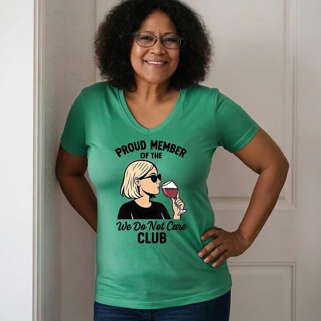 V-Neck Retro Funny Proud Member Of  We Do Not Care Menopause Perimenopause Print T-Shirt