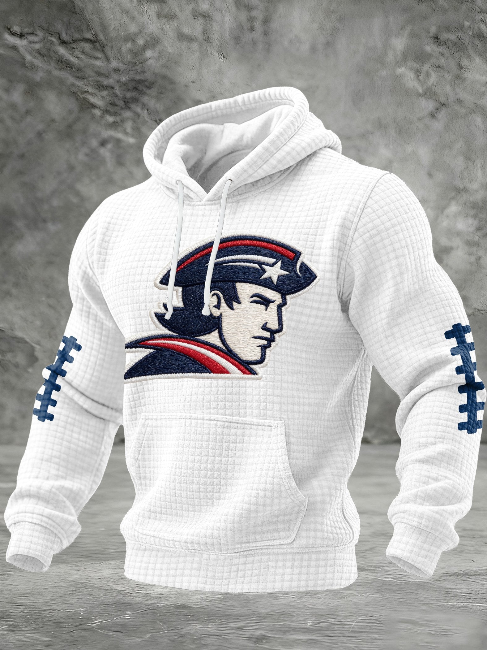 Men's rugby print hooded sweatshirt