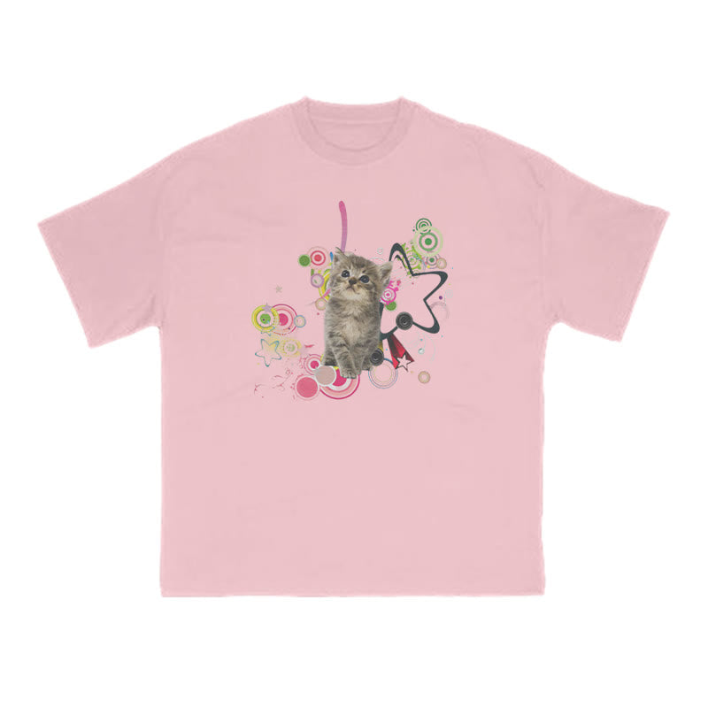 Cats On Musical Notes Meme Print T-shirt