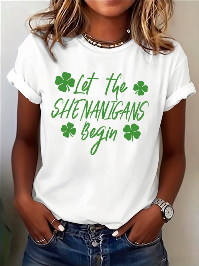 Women's St. Patrick's Day Slainte Print T-shirt