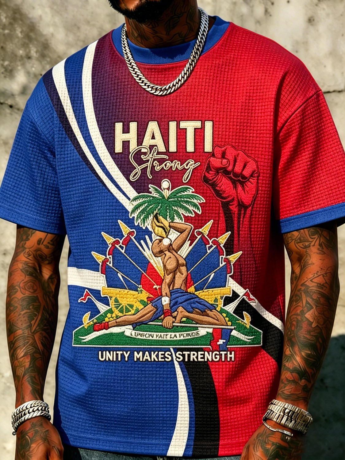 African-American Men's Haiti Team Fan Printed Top