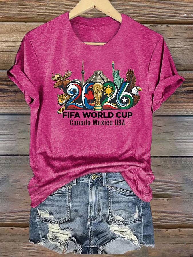 Women's  2026 Canada Mexico Usa Football T-shirt