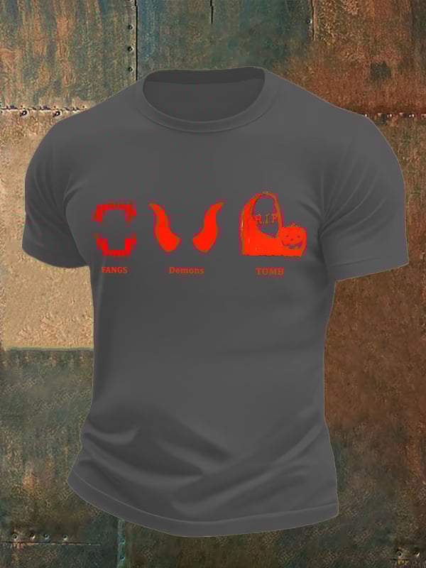 Men's Halloween FDT Printed Casual T-Shirt