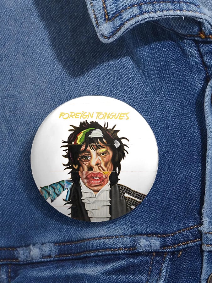 Unisex Retro Foreign Tongues Pin-Back Button