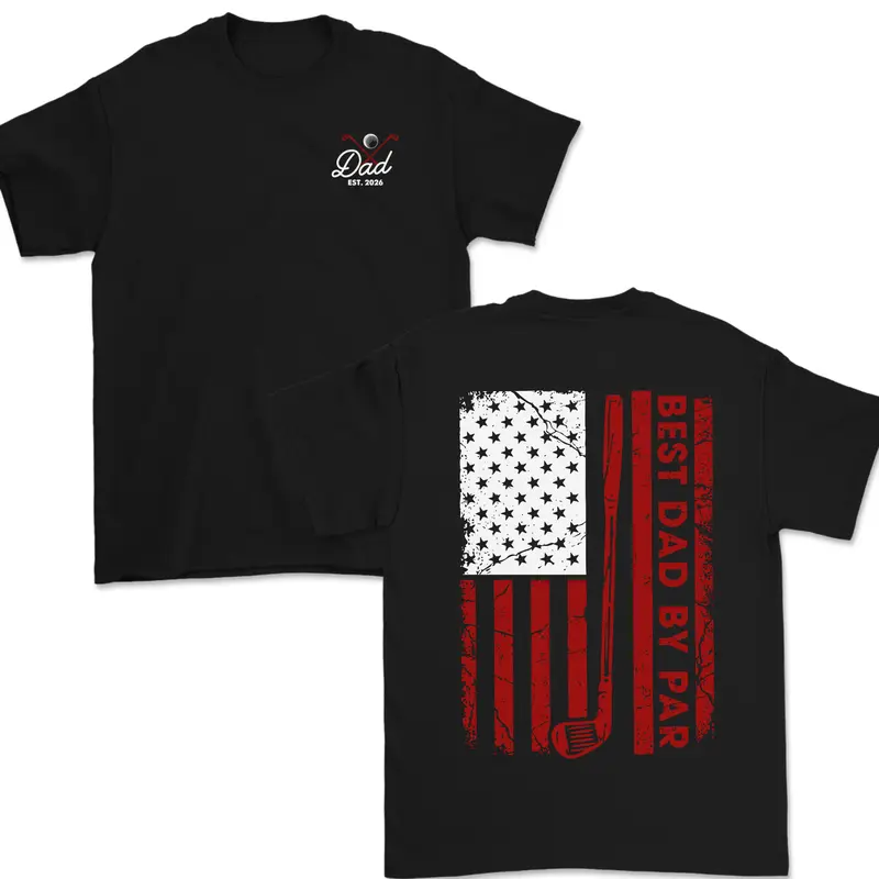 Unisex Best Dad Golf Patriotic Design T-shirt