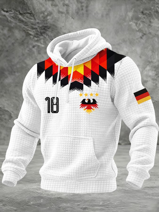 Men'S  Soccer Printed Hooded Sweatshirt