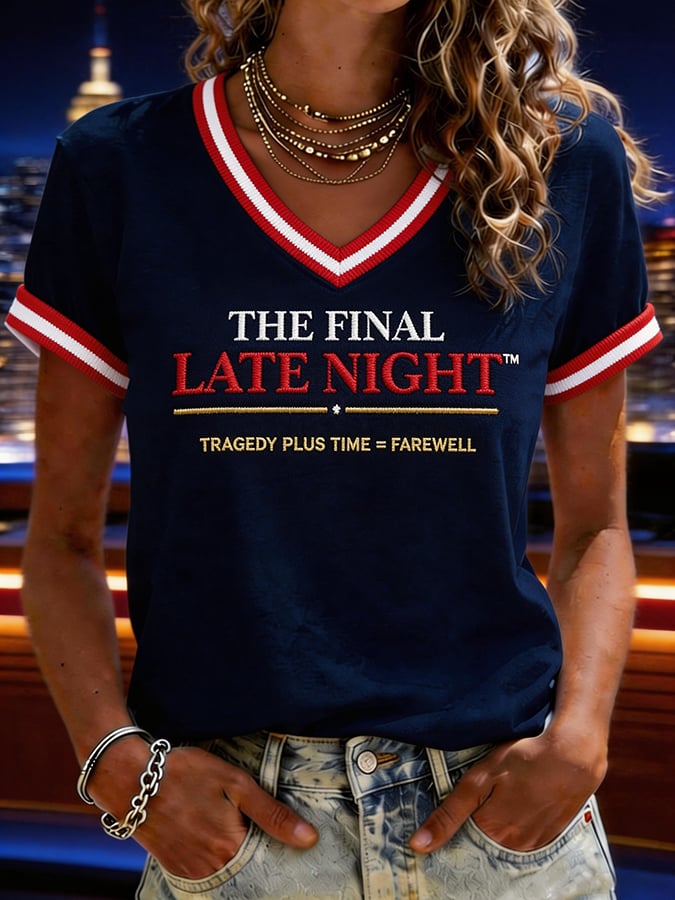 Women'S Clothing, May 21, 2026, The Last Night  Printed V Neck Short-Sleeved T-Shirt