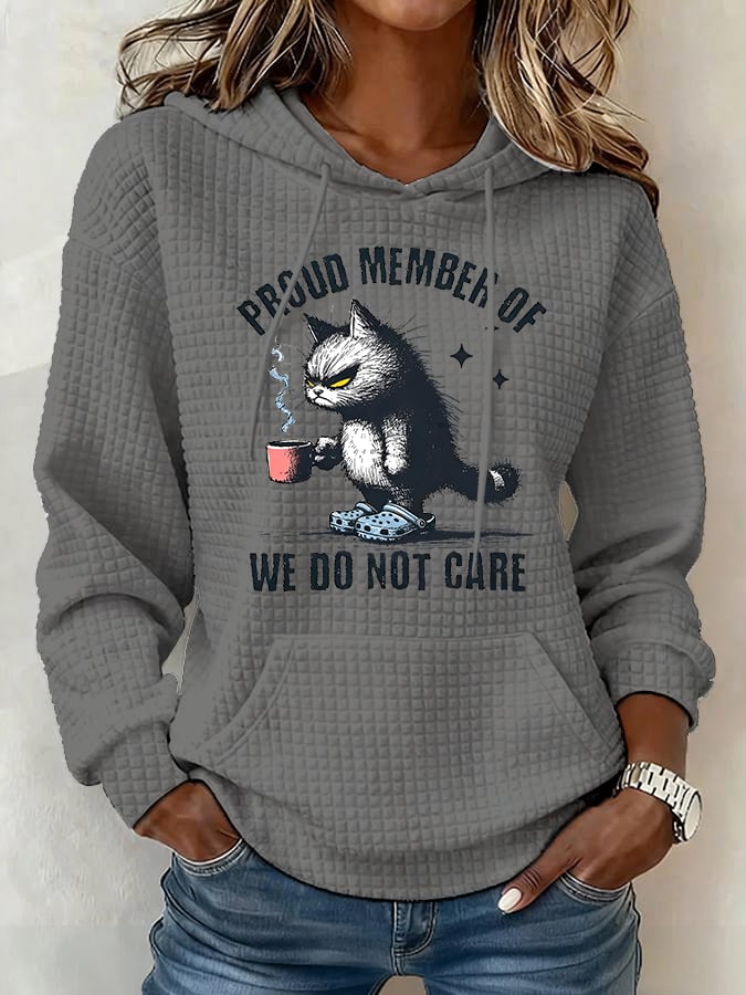 Women's Retro Funny Proud Member Of Club We Do Not Care Menopause Perimenopause Print  Hoodie
