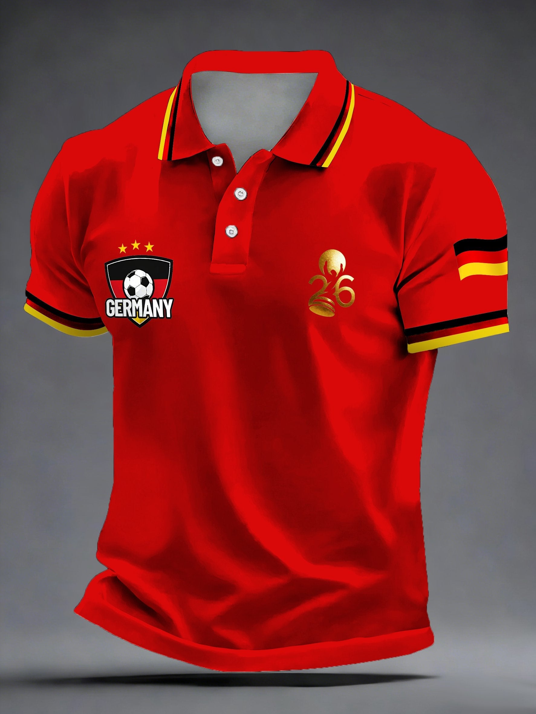 Men's German Football Fans Print Polo Shirt