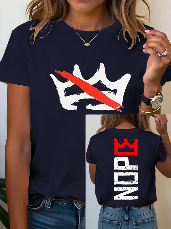 Women's  America has no kings Printed Casual T-Shirt