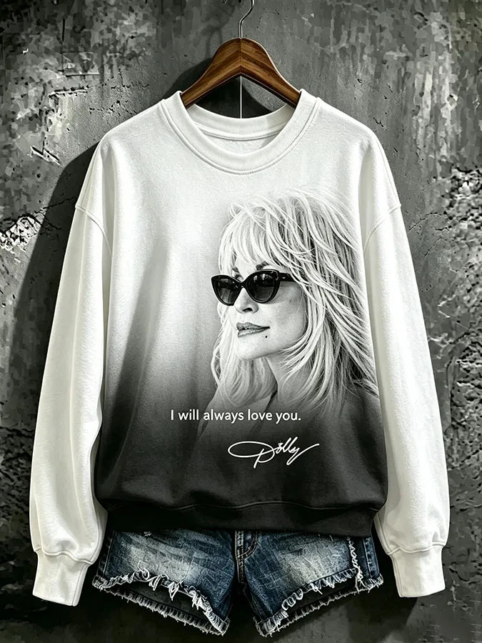 Women's Casual Printed Long-Sleeve Sweatshirt