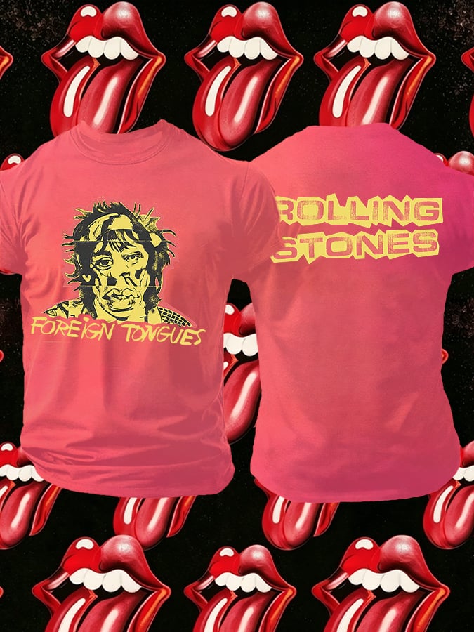 Men's Retro Foreign Tongues Print T-Shirt