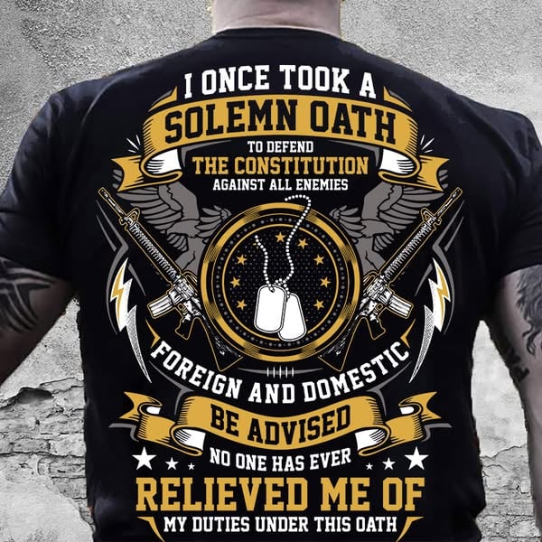 My Duties Under This Oath Pattern Print 100%Cotton  T-Shirt