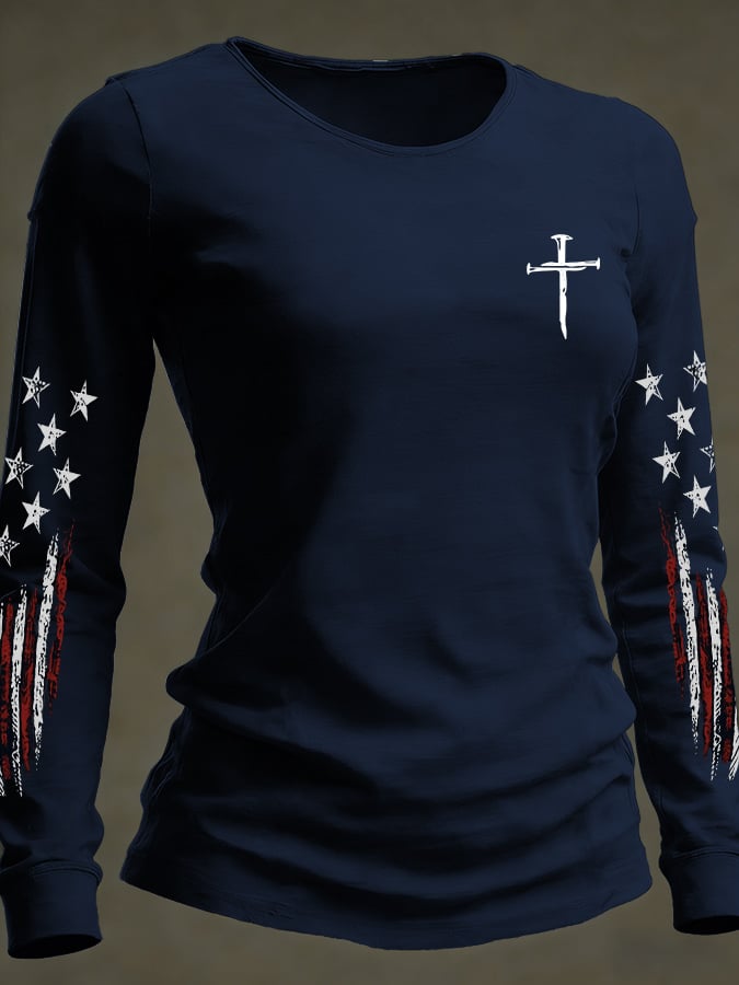 Women's casual faith-inspired long-sleeved T-shirt