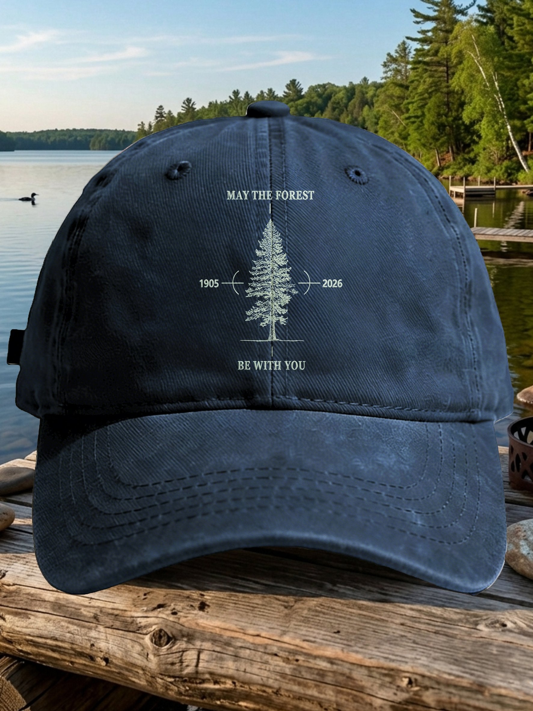 Retro May The Forest Be With You Print Baseball Cap
