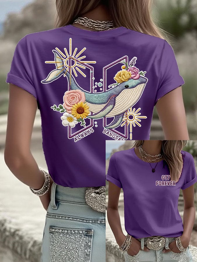 Women's K-pop  Print Casual T-Shirt