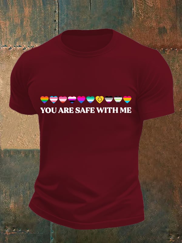 Men's YOU ARE SAFE WITH ME Print T-Shirt