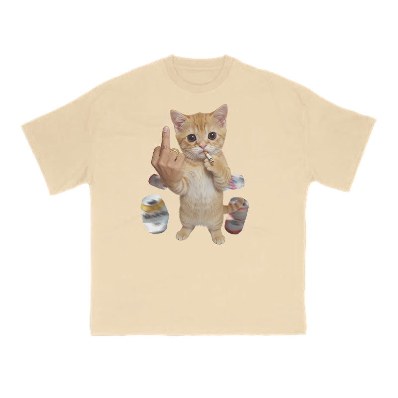 Dope Ass Cat Print T-shirt