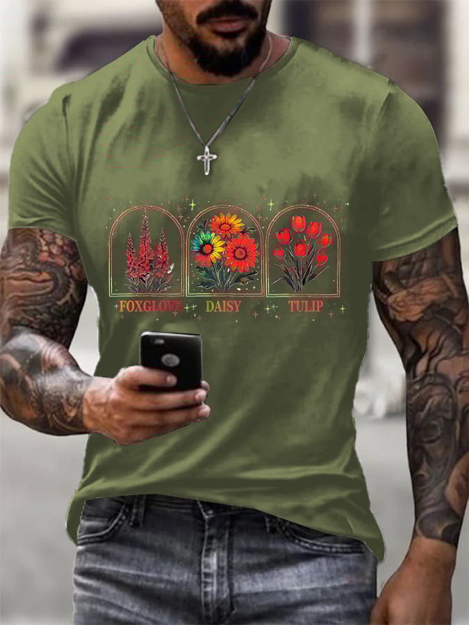 Men's Floral FDT Print  T-Shirt