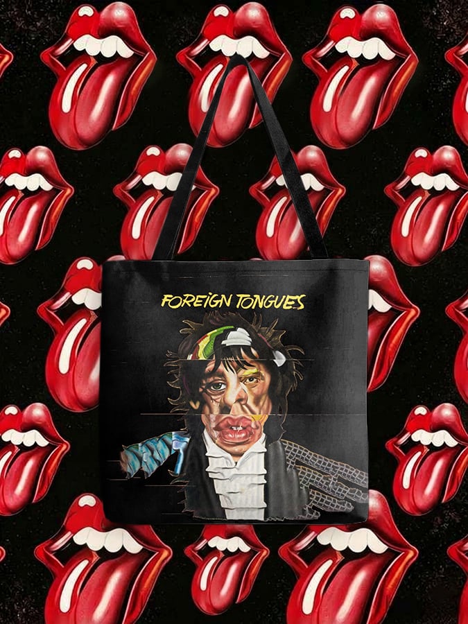 Retro Foreign Tongues Print Bag