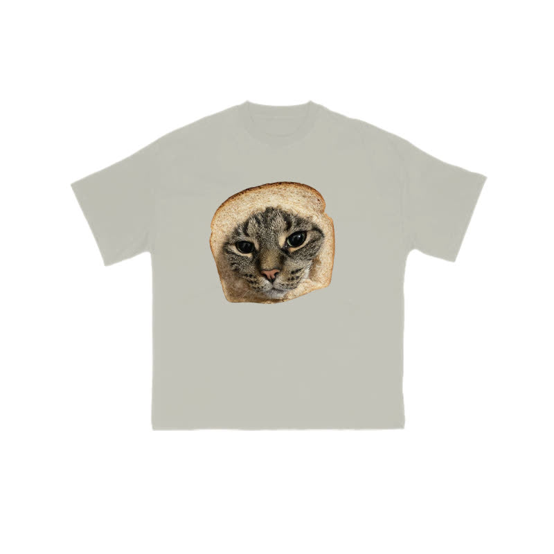 Unisex Toast Cat Print T-shirt