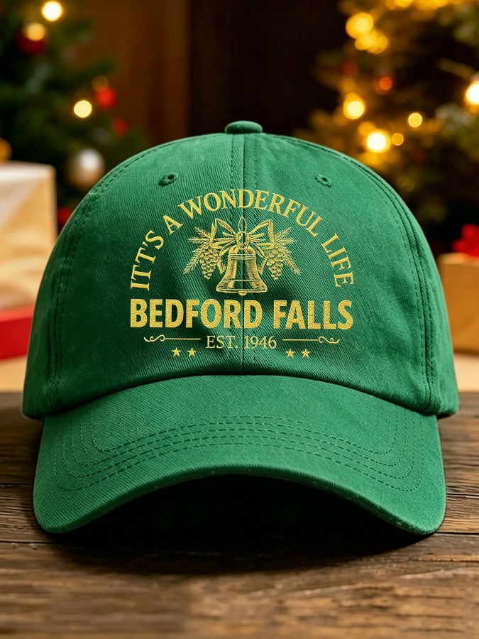Unisex Vintage It's A Wonderful Life Christmas Print Casual Hat