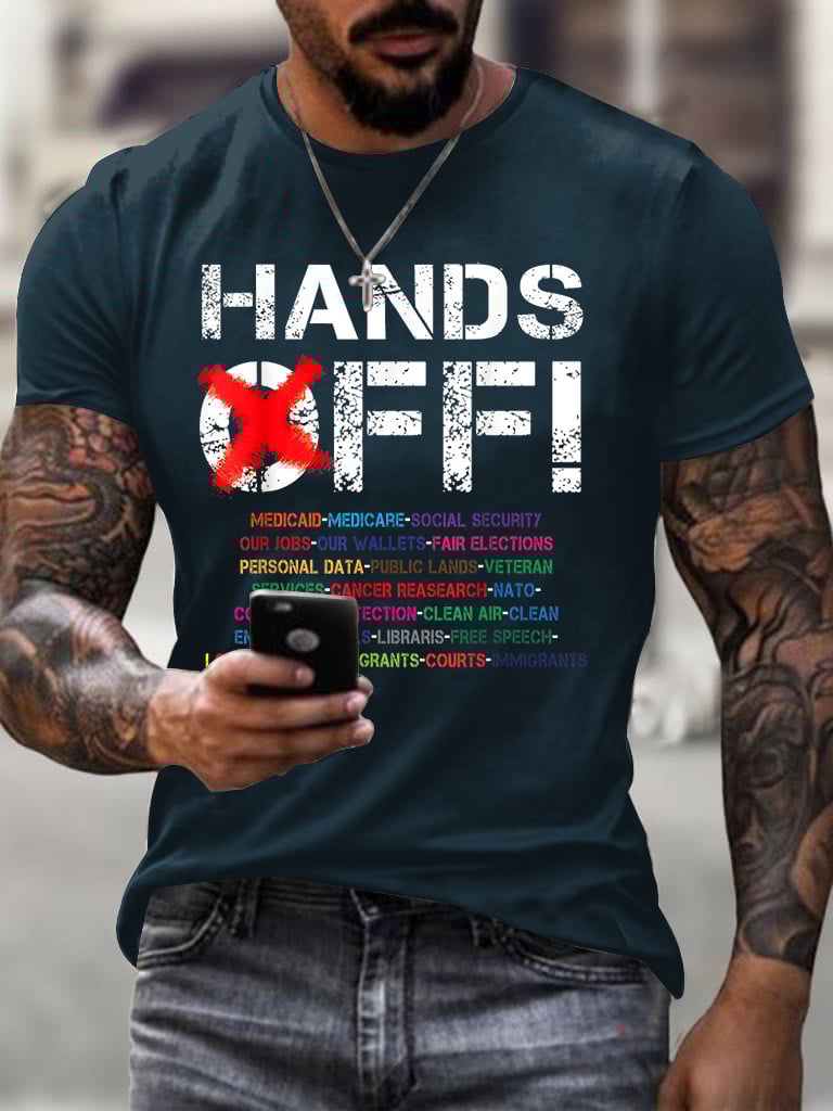 Men's Hands Off Protest Print T-Shirt