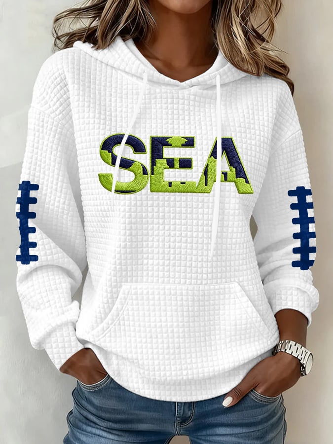 Women's Football Print Hoodie Sweatshirt