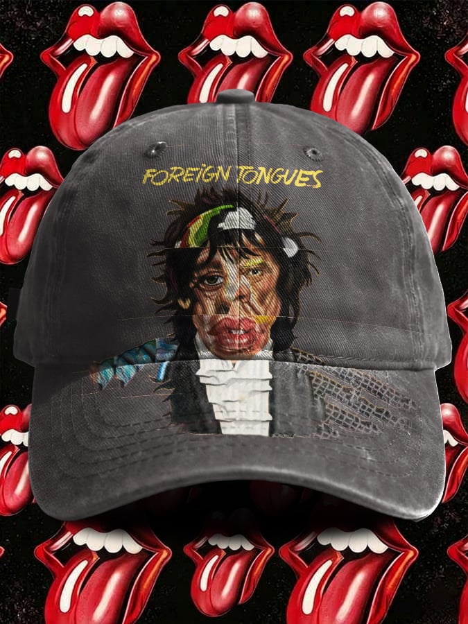 Retro Foreign Tongues Print Baseball Cap