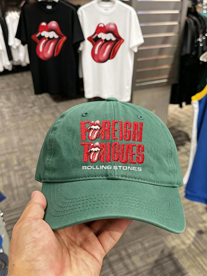 Retro Foreign Tongues Print Baseball Cap