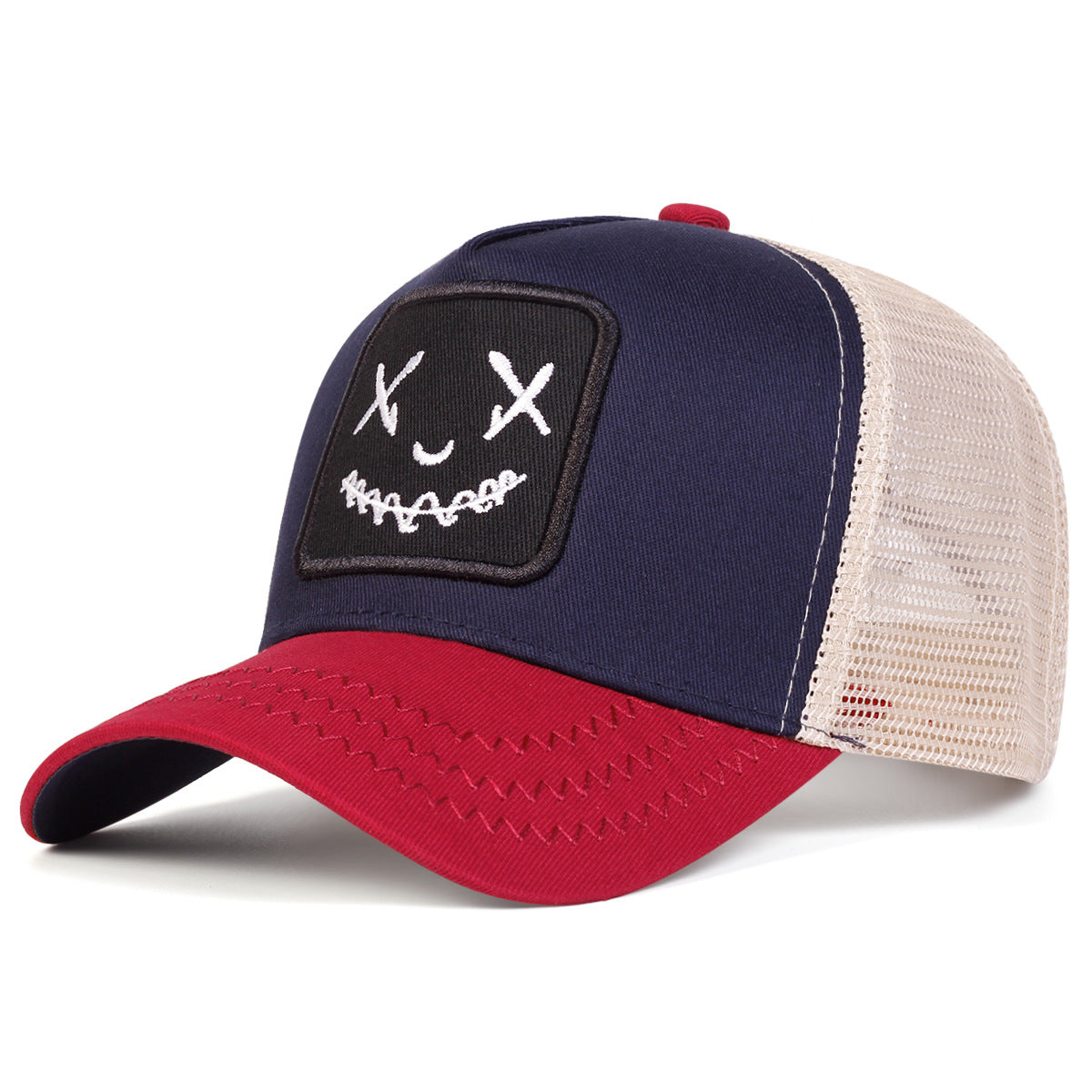 Unisex Cartoon Ghost Face Embroidered Baseball Cap Mesh Hat
