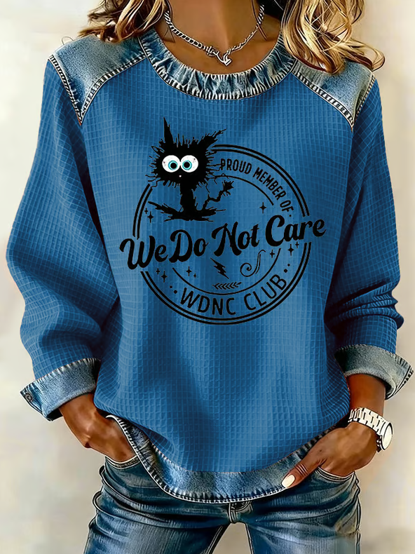 Retro Funny Proud Member Of WDNC Club We Do Not Care Menopause Perimenopause Print Sweatshirt