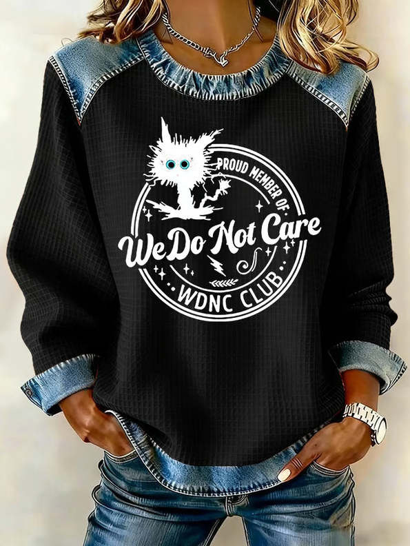 Retro Funny Proud Member Of WDNC Club We Do Not Care Menopause Perimenopause Print Sweatshirt