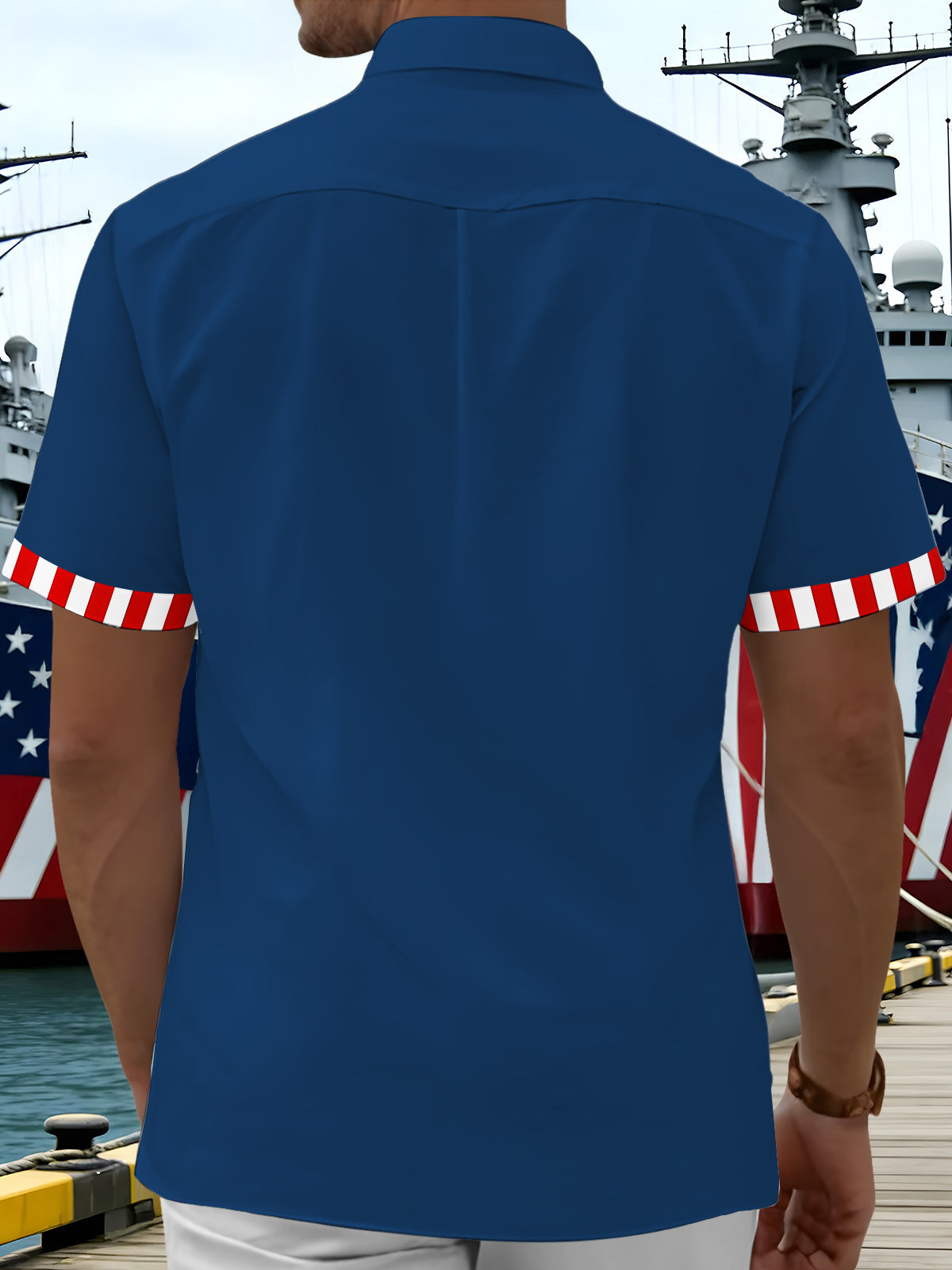 Independence Day Men's Pocket Short Sleeve Shirts