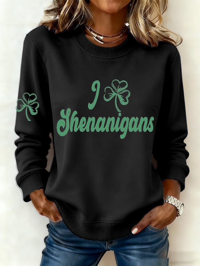 Women's Shenanigans Printed Long-Sleeve Sweatshirt