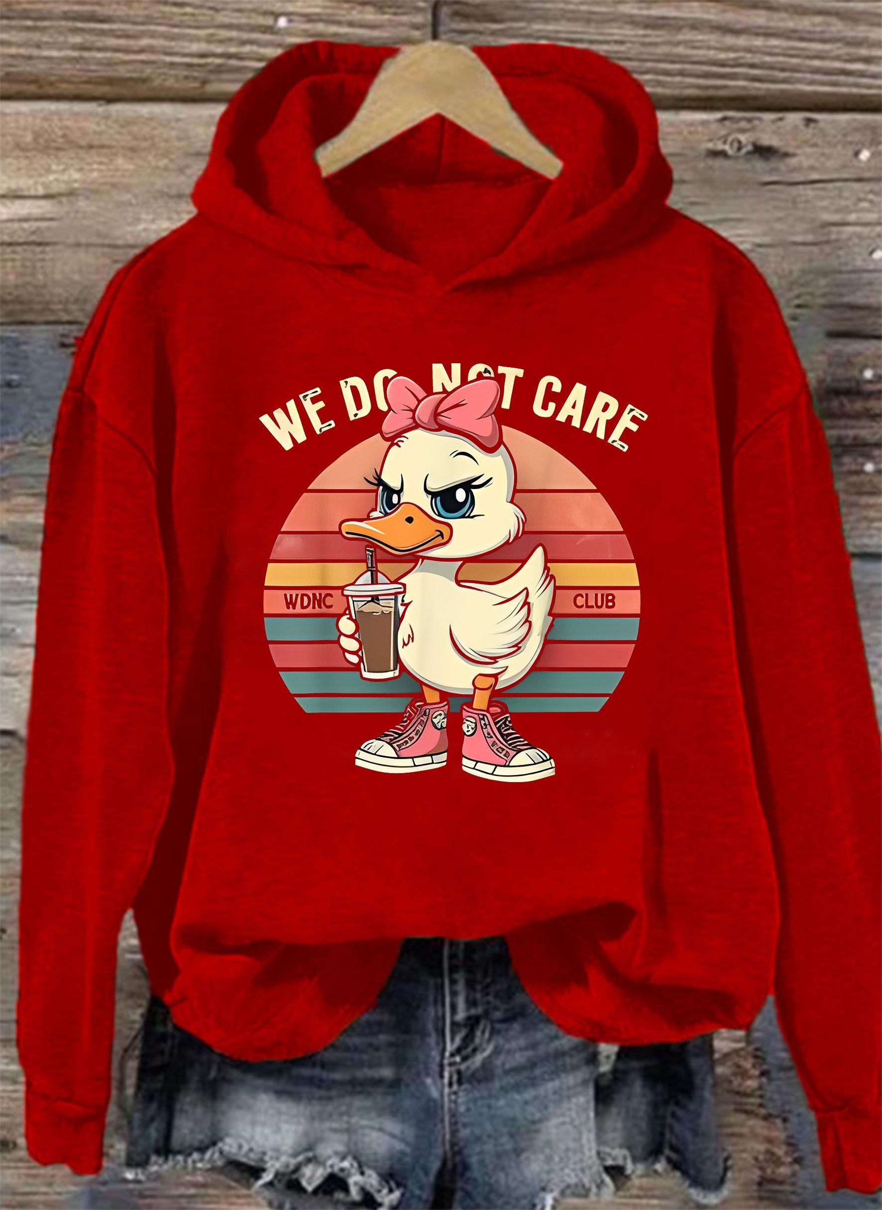 Women's  Retro Funny Proud Member Of Club We Do Not Care Menopause Perimenopause Print  Hoodie