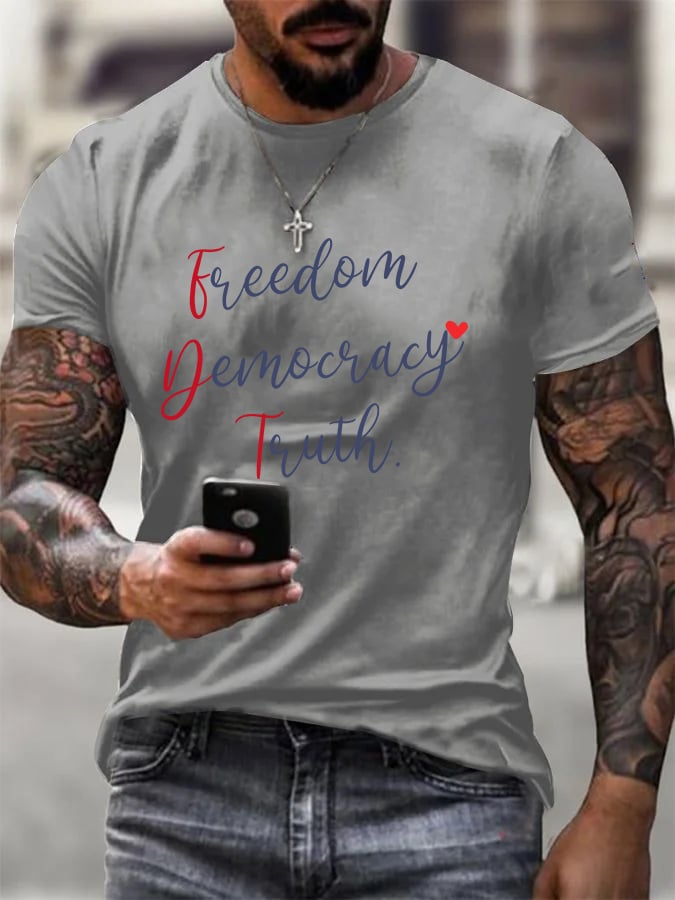 Men's Freedom Democracy Truth  T-Shirt