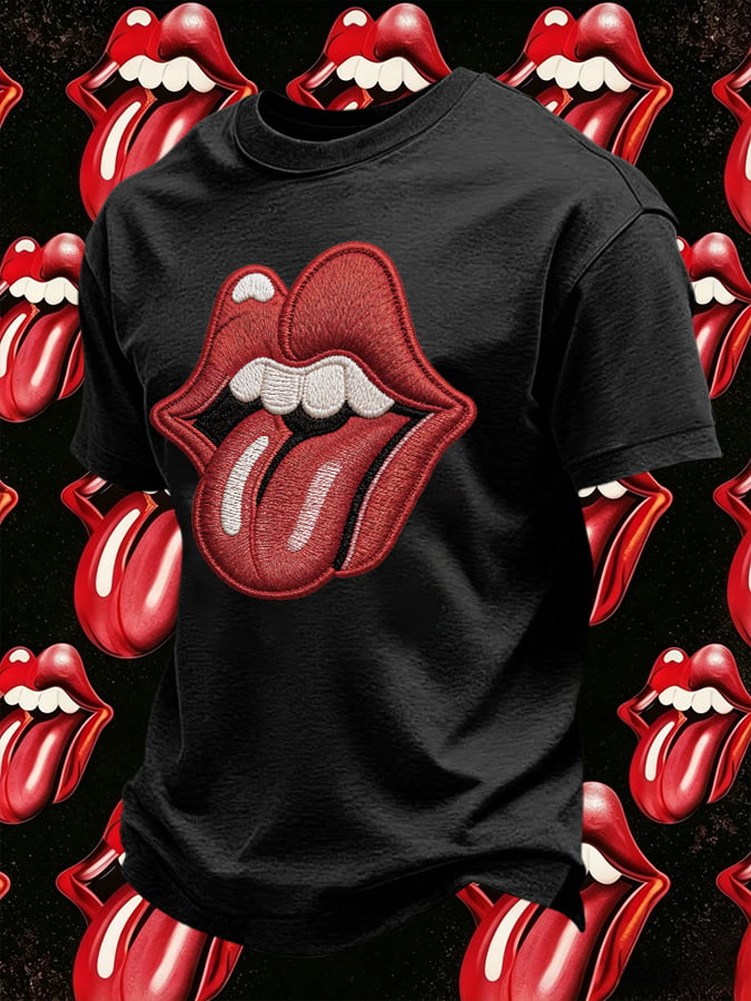 Men's Retro Foreign Tongues Print T-Shirt