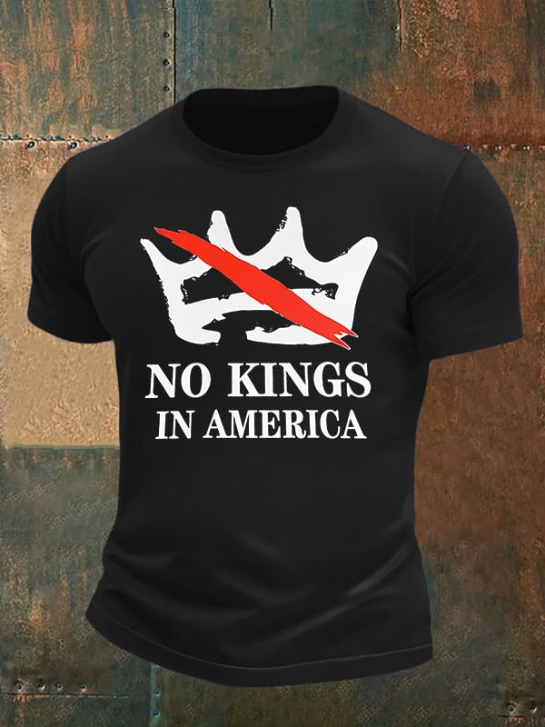 Men's no kings in America print  T-Shirt