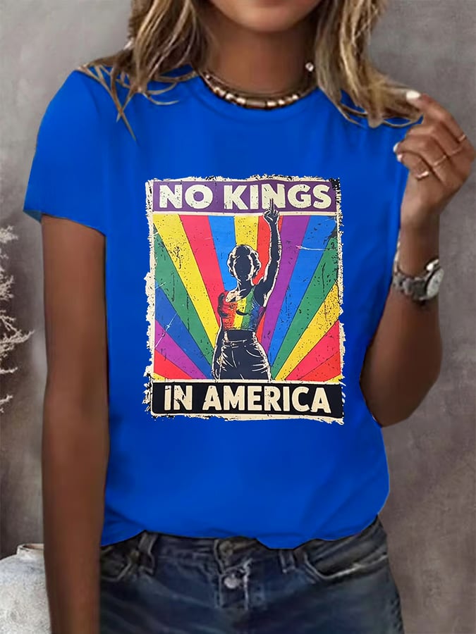 No Kings In America Print  T-shirt