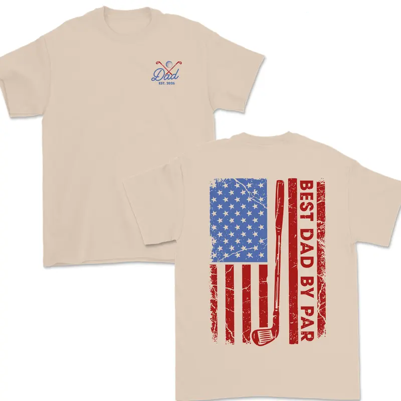 Unisex Best Dad Golf Patriotic Design T-shirt
